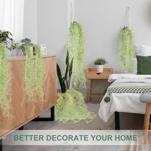 Cindeer 24 Pack Fake Spanish Moss Artificial Hanging Decoration Bulk Faux Greenery Moss Garland for Potted Wall Living Room Indoor Outdoor Decor(43 Inch, 33 Inch,Green) - color: Green, size: 43 Inch & 33 Inch