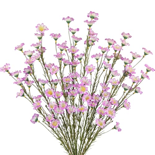 CITYES 10 Pcs Artificial Wildflowers with Stems Bulk Silk Spring Flowers 21" Fake Forsythia Branches Purple Pink Faux Wildflowers Floral Arrangements for Home Decor Indoor Outdoor Wedding Centerpieces - color: Purple Pink