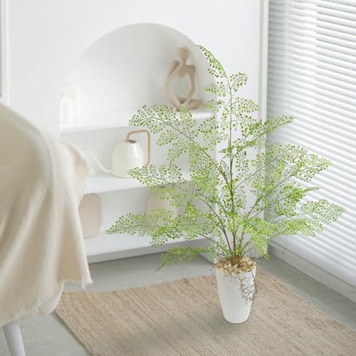 Fake Plants 38" Tall Artificial Plants Faux Plants Indoor Outdoor Tree in White Pot for Living Room Home House Office Decor