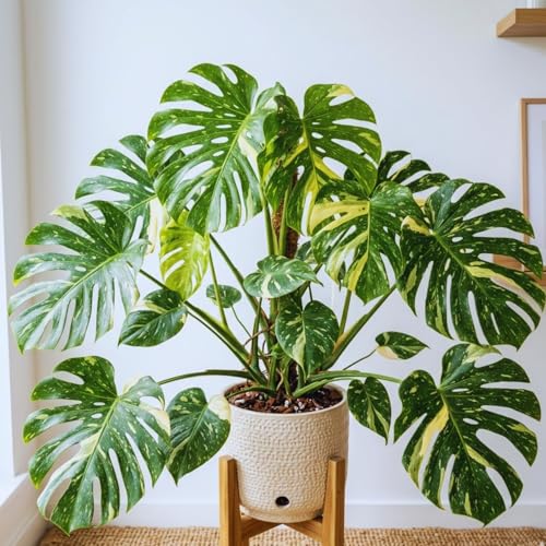 Variegated Monstera Plant Live, Monstera Live Plant, Philodendron Tropical Houseplants, 5 to 7 Inc Tall