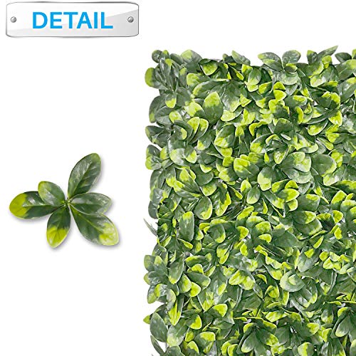 Patio Paradise 20"x20" (6PC) Artificial Grass Wall Panels Greenery Backdrop Faux Boxwood Hedge Fake Ivy Privacy Screen for Outdoor Wedding Décor Photography Background, Ficus - color: Ficus, size: 20"x20"