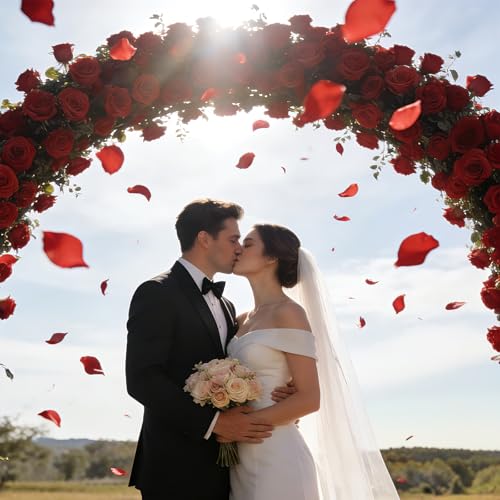 Anwyll 3000Pcs Red Rose Petals - Artificial Faux Flowers Fake Rose Petals for Wedding Proposal Engagement Romantic Night Anniversary Valentine's Galentine's Day Decoration Home Room Party Decor - color: Red