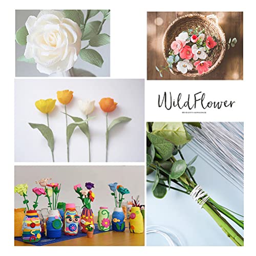 100 Pcs Floral Wire, 26 Gauge White Florist Wire - 14 Inch for Crafts, Bouquet Stem Wrapping, Wreath Making, Flower Arrangement Supplies - color: White