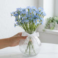 12 Stems Artificial Daisy Flowers 10'' Small Blue Silk Fake Daisies Faux Silk Daisy Flowers with Stems for Home Garden Wedding Party Table Centerpiece Decor(2 Bouquets)