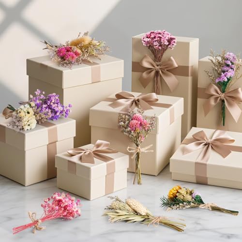 12/24 PCS Charming Dried Flowers Bouquet for Vase Various Dried Wildflowers with Stems Mini Handmade Wildflowers Natural Real Flowers Bulk Flowers Craft (Various Series, 12 PCS) - color: Various Series