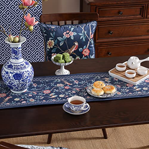 Velvet French Table Runner Farmhouse for Home Kitchen Dining Decor Parties Family Dinners Wedding 12"*118" - color: Lanruoting, size: 12"*118"