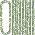 CQURE 8Pcs Eucalyptus Garland,Artificial Eucalyptus Leaves Table Greenery Garland Wreath Spring Vines for Wedding Party Table Bedroom Wall Room Decor