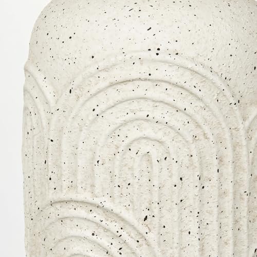 12 Inch Beige Ceramic Vase Flower Vase, Textured Ceramic Vase Rustic Farmhouse Decorative Flower Vase for Centerpiece Home Living Room Dining Table Office Shelf Mantle - size: 12 IN