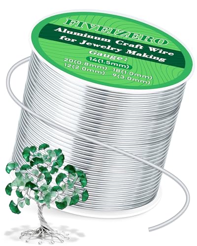 FIVEIZERO 14 Gauge Aluminum Craft Wire 164ft,Armature Wire for Sculpting, Bendable Metal Wire for Jewelry Making, Wire Wrapping, Floral Sculptures,Clay & Christmas Ornaments Crafting(Sliver) - size: 14 Gauge
