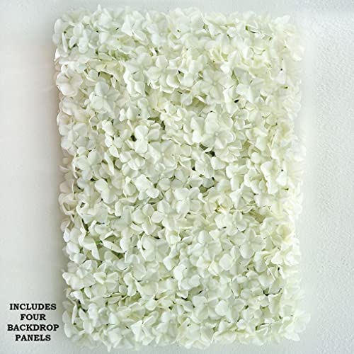 Tableclothsfactory 4 PCS Cream Silk Hydrangea Flower Mat Wall Wedding Event Decor for DIY Centerpieces Arrangements Party Decorations - color: Ivory