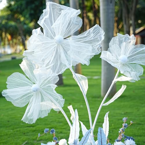 Wedding Decorations for Reception,5.6 Ft Giant Flowers for Decoration,Big Artificial Silk Flowers for Party Banquet Background,Home Decor,Photographic Props,Shop Window Display（White） - color: White
