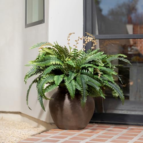 CQURE 50" Large Fake Fern Artificial Ferns for Outdoors,96 Branches Set of 2 Realistic Artificial Boston Ferns Bush Plant for Indoor Outdoor Garden Porch Decor - size: 50" 96 Leaves-2pc
