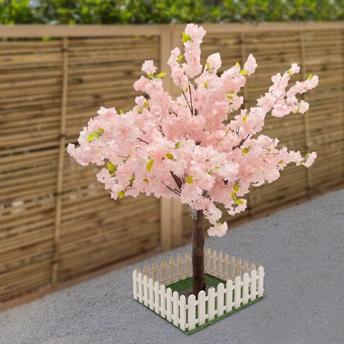 Artificial Cherry Blossom Trees for Decor Light Pink Fake Sakura Flower Cherry Tree Faux Cherry Blossom Tree for Indoor Outdoor Office Wedding Party Decor (4FT Tall/1.2M) - color: Light Pink, size: 4FT Tall/1.2M