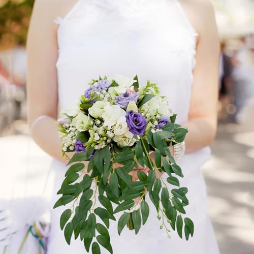 BSMYBO 24pcs Artificial Italian Ruscus Greenery Stems Picks 22" Faux Silk Greenery Filler Plant for Vase Green Willow Leave Branches for Table Centerpieces, Wedding Arch Backdrop, Floral Arrangement - color: Green