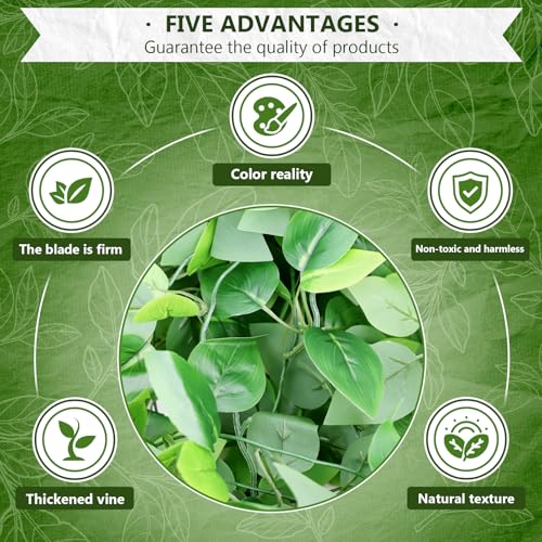 2-Pack Fake Hanging Plants, Faux Hanging Plant Artificial Greenery for Living Room Bedroom Boho Wall Shelf Indoor Outdoor Decor (Green Pothos Ivy Vines) - color: Green Pothos Ivy Vines