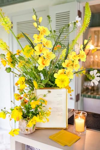 IPOPU Yellow Gladiolus Artificial Flowers 10 PCS 30.3 in Silk Gladiolus Flowers with Stems for Home Wedding Office Decoration(Yellow) - color: Yellow