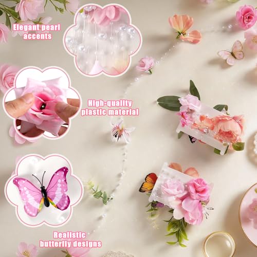 kockuu 10PCS 7.2FT Artificial Flowers Garlands Hanging Decorations, Wildflower Floral Banners Backdrop for Spring Garden Wedding Valentine's Day Baby Shower Birthday Party Decor, Pink - color: Pink, size: 10pcs
