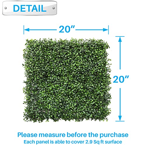 Patio Paradise Artificial Greenery Grass Wall Panels, 20"x20" (6pc) Faux Grass Boxwood Backdrop Fake Ivy Privacy Screen Green Hedge for Indoor Outdoor Décor, Boxwood Single Panel - color: Boxwood Single Panel, size: 20"x20"