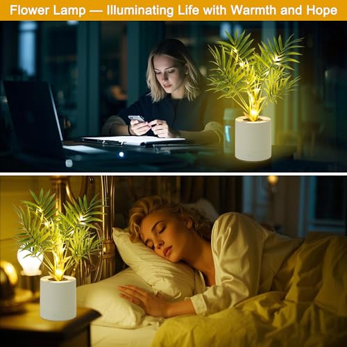 WSYEAR Artificial Lighted Areca Palm Tree Lamp Night Light for Womens Christmas Birthday Gifts, DIY Bonsai Decor, Perfect Ideal for Ambiance Wedding Party Bedroom Bar Coffee Shop Decor Light - color: Areca Palm Tree