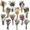 Layhit 12 Pcs Boho Dried Flower Bouquet Mini Wedding Handmade Dry Flowers Decor for Vase Crafts DIY Photo Boutonniere for Men Floral Plant for Bridesmaid Gift Birthday Decor(Romantic) - style: Lavender