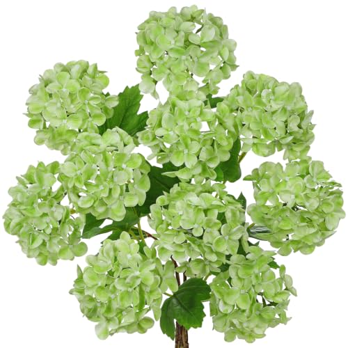 DILATATA Real Touch Hydrangea Artificial Flowers 19” Tall Artificial Hydrangea Flowers Double-Headed Faux Hydrangeas, Green Hydrangeas, Realistic Silk Hydrangea for Home Decor Weddings Arrangements - color: Green#02
