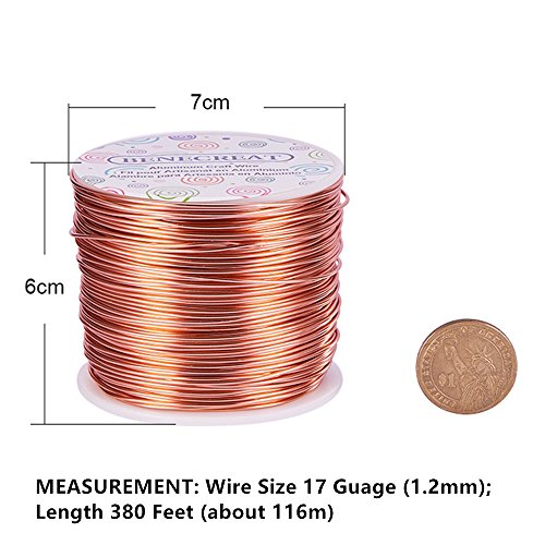 BENECREAT 17 Gauge Jewelry Craft Aluminum Wire 380 Feet Bendable Metal Sculpting Wire for Craft Floral Model Skeleton Making, Copper Tone - color: Copper, size: 17 Gauge