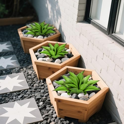 Artificial Agave Faux Agave Fake Greenery Outdoor Artificial Plant Fake Plant for Indoor Home Decoration Plastic Plant Outdoor Decoration front porch decor Simulation Plants 2Pack，14.2In，Green - color: 12"green