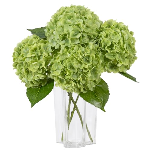 DuHouse 3Pcs Large Hydrangea Artificial Flowers,20 inch Latex Real Touch Hydrangeas Lifelike Hydrangea Flower for Home Wedding Bouquets Centerpieces Party Living Room Decoration(Green) - color: Green, size: 3pcs