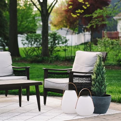 Set of 2 Pre-Potted 3 Feet Faux Cedar Tree, Lifelike UV Protected Front Door Decor, Porch, Garden, Entryway Topiary, Indoor/Outdoor Use - Ready to Display - size: 3 feet