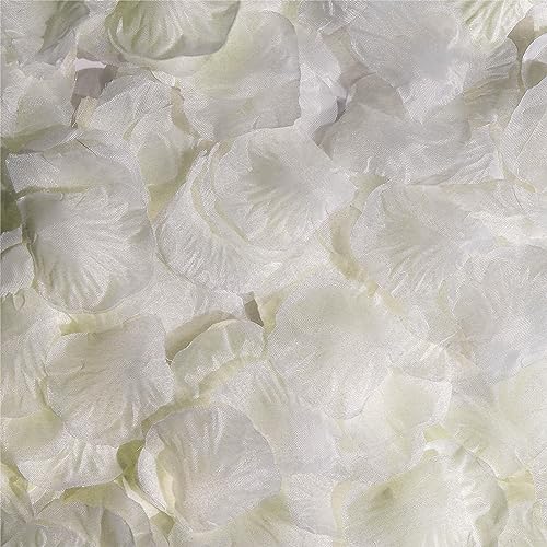 SITUMEIZI 3000PCS Rose Petals for Romantic Night for Her Set Flowers Wedding Party Decoration Marriage Proposals Decor Petals Fake Rose Artificial Silk Rose Petals(Ivory White) - color: Ivory White, size: 3000