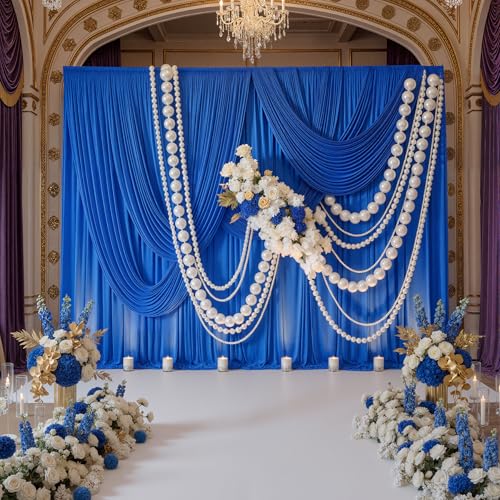 Wrinkle Free 10x8 ft Royal Blue Backdrop Curtains for Parties, Polyester Backdrop Drapes Soft Back Drop for Birthday Wedding Photography Background Decorations - color: Royal Blue, size: 10ftx8ft