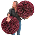 365 Curb Appeal 23" XL Topiary Balls (Better Than a Burgundy Boxwood, 2 Topiary Balls (4 Halves)) - color: Burgundy, size: 2 topiary balls (4 halves)