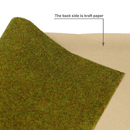 CP135 Artificial Model Grass Mat Trains Yellow Green Late Autumn 40 x 100cm or 15.7‘’x 39'' for Decoration Craft Scenery Model DIY - color: Yellow Green