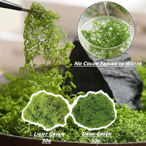 Aiareozy 3.5oz Fake Moss, Fake Green Moss for Potted Plants, Artificial Moss for Crafts, Green Moss for Decorating, Moss Decor Artificial, Faux Moss for Fairy Garden Floral Wedding (100g)