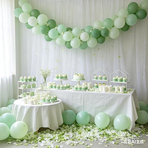 ZOOYOO 200Pcs Silk Rose Petals for Romantic Night, Green Fake Flower Petals for Wedding Centerpieces, Aisle Scatter, Flower Girl Basket, Party and Table Decoration - color: Green