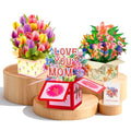 Pop Up Flower Cards That Last Forever – 3D Mothers Day Card Set 3 Pack with Love You Mom Tulip Lily Paper Bouquet – Birthday Thank You Anniversary Cards for Mom Wife Grandma – Envelopes Included - style: Love You Mom Tulip Lily