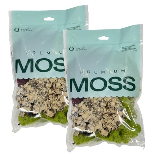 Quality Growers - The Moss Collection Variety Pack - Natural Decorative Moss - Crafts, Home Decor, Art, Design & DIY Projects - Non-Toxic - Made in USA - Red Mix, Small, 2-Pack - color: Red Mix, size: Small (2-Pack)