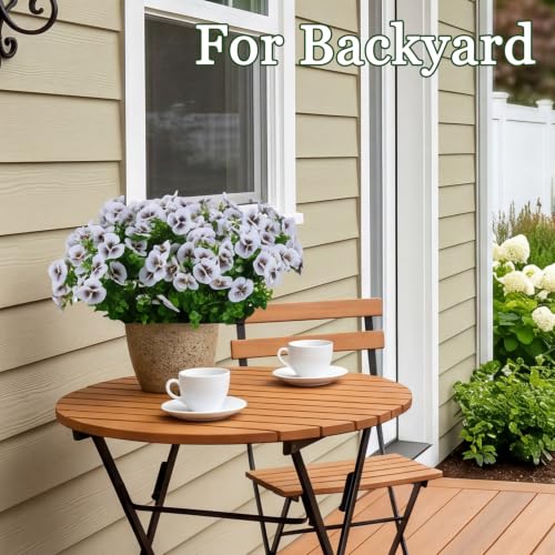 10 Bundles Artificial White Orchid Stems, Fake Outdoor Plants for Porch, UV Resistant Faux Flowers for Wedding Decor, Spring Outdoor Flowers, Table Centerpiece - color: White-10