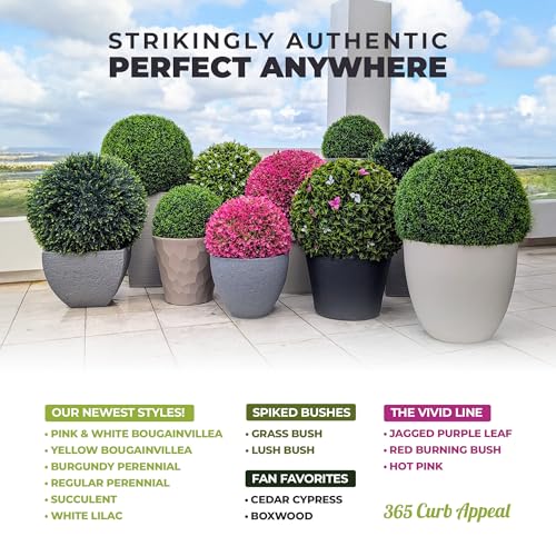 365 Curb Appeal 23" XL Topiary Balls (Estate Edition Boxwood, 2 Extra Large Luxury Faux Topiary Balls (4 Halves)) - color: Estate Edition Boxwood, size: 2 topiary balls (4 halves)
