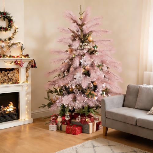 50pcs Light Pink Pampas Grass 21.6 Inch Non-Shedding Faux Pampas for Soft Romantic Home, Dreamy Boho Weddings and Pastel Tone Vase Arrangements - color: Light Pink