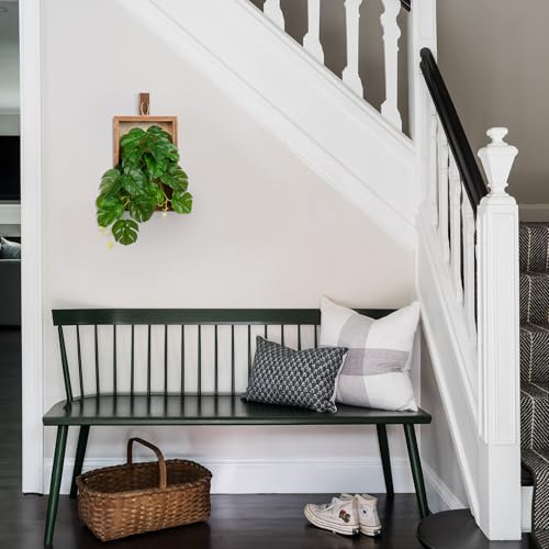 DILATATA Artificial Hanging Plants with Wooden Frame 2 Pack Faux Monstera Leaves Hanging Vine Greenery Plants for Living Room Bedroom Farmhouse Office Home Decor