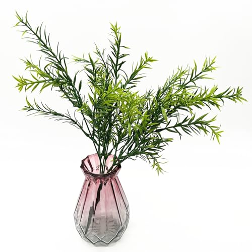 Artificial Rosemary Plants, Fake Plant Bushes Plastic Greenery Grass Faux Shrubs for Home Decor Kitchen Bathroom Farmhouse Room Shelf Desk Coffee Table Vase Pot Planter Filler DIY Decorations 6 Pack - color: Rosemary Grass / 6 Pack