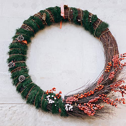 Christmas Green Garland Christmas Decorations Artificial Greenery 50 FT Non-Lit Soft Faux Pine Garland Indoor Outdoor Holiday Decor for Tree Stair Railing Front Door Window Mantle Fireplace Home Party