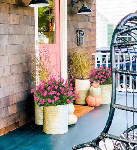 RECUTMS Artificial Flowers Outdoor Artificial Fake Flowers Fake Greenery Plants Faux Outdoor Plastic Plants UV Resistant Shrubs Boxwood Plant Eucalyptus Hanging Basket Home Garden Decor,8 Pcs(Pink) - color: Pink, size: 8 Pcs