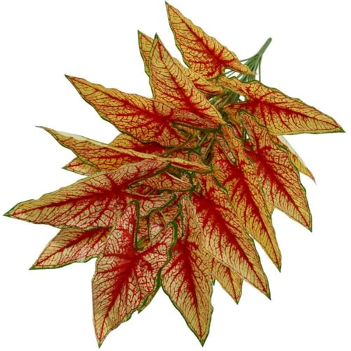 Aglaonema Plant with Variegated Green and Red Leaves, Fake Tree Leaf Simulation Flower Bonsai for Party Decoration Artificial Plants Floor Home Room Decor Ornament (Red No Flowerpot, 85cm) - color: Red No Flowerpot, size: 85cm