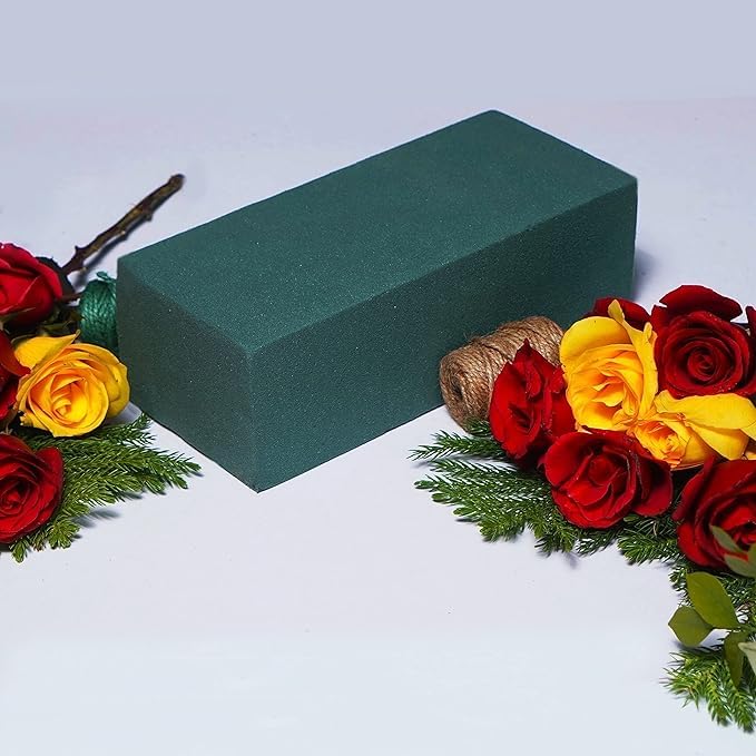 FLOFARE Pack of 48 Floral Foam Blocks for Fresh and Artificial Flowers, Each (7.8” L x 3.5” W x 2.4” H), Dry and Wet Floral Foam Blocks for Wedding, Birthdays, Home, Office, and Garden Decorations - size: Pack of 48