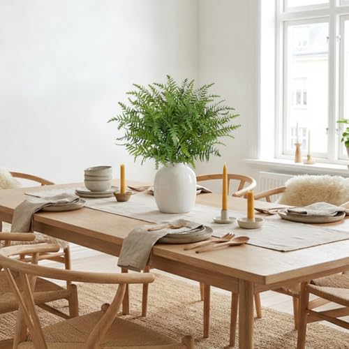 Hollyone 8pcs Fake Fern Stems Bush for Outdoors Indoors 19.6" Boston Ferns Artificial Plants Greenery Stems Faux Shrubs Plant for Garden Farmhouse Front Porch Table Window Box Home Decorations - color: Style #1