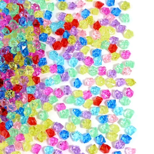 500 Pcs Fake Ice,11 * 14mm Assorted Acrylic Gems Vase Filler,Plastic Diamonds for Table Decoration DIY Craft Aquarium Display Party Centerpieces. - color: Multi 500, size: 11MMx14MM