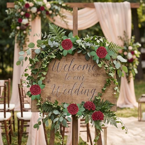 25Pcs Burgundy Foam Dahlia Flowers Real Looking Faux Dahlias Artificial Flower Heads Bulk for Crafts Wedding Centerpieces Party Home Floral Arrangements (Burgundy) - color: Burgundy