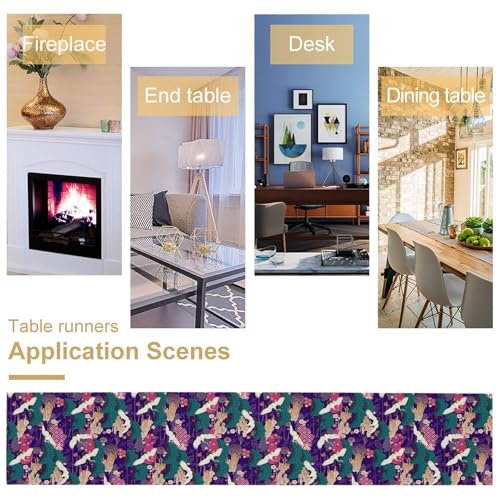 Japanese Crane Table Runner, Cherry Blossom Asian Pine Tree Crane Birds Vintage Asian Oriental Chinese Table Runner for Home Kitchen Dining Patio Indoor Outdoor 13x36in - color: Aisa-7, size: 13x36in